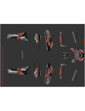 COMPLETE STICKER SET - LINHAI LOGO (BLACK OR GREY PLASTIC) 300