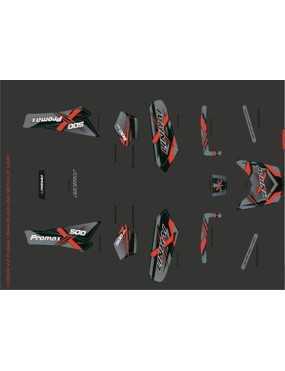 COMPLETE STICKER SET - LINHAI LOGO (BLACK OR GREY PLASTIC) 500 PROMAX