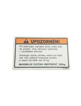 LABEL, TOW CAPACITY