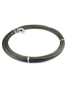 Lina stalowa z hakiem do wycigarki WARN - 7,94 mm x 30,48 m, 4780 kg