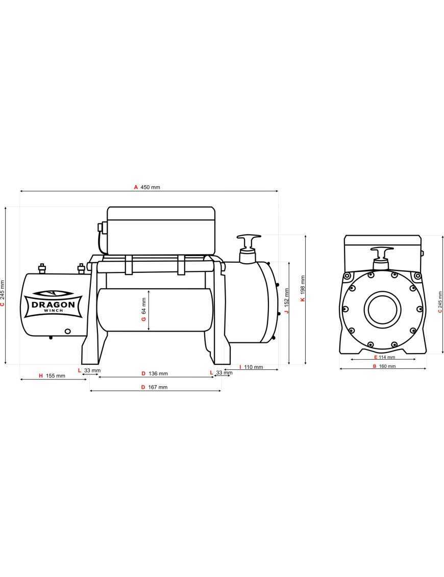 Dragon Winch DWM 10000 HD Winch 12V