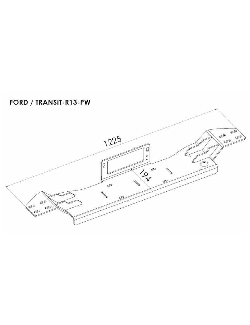 Mounting plate for winch - Ford Transit (2014 - 2019) Mounting plate for winch - Ford Transit (2014 - 2019)