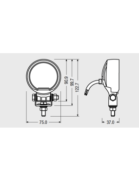 Round WL VX80-WD Work Lamp Osram 1350lm