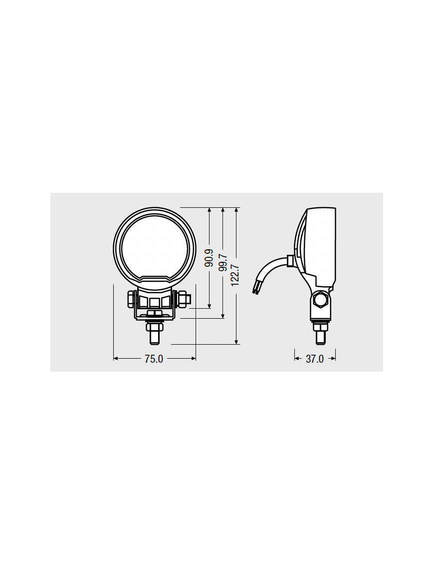 Round WL VX80-WD Work Lamp Osram 1350lm