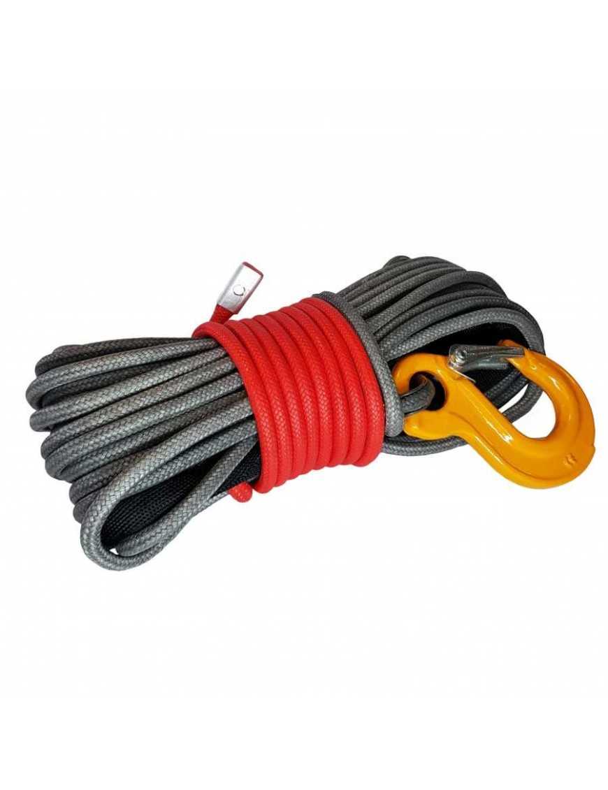 Synthetic Rope for Winch with VipeRope Braiding 6mm x 15m. With Thimble and Hook Synthetic Rope for Winch with VipeRope Braiding 6mm x 15m. With Thimble and Hook