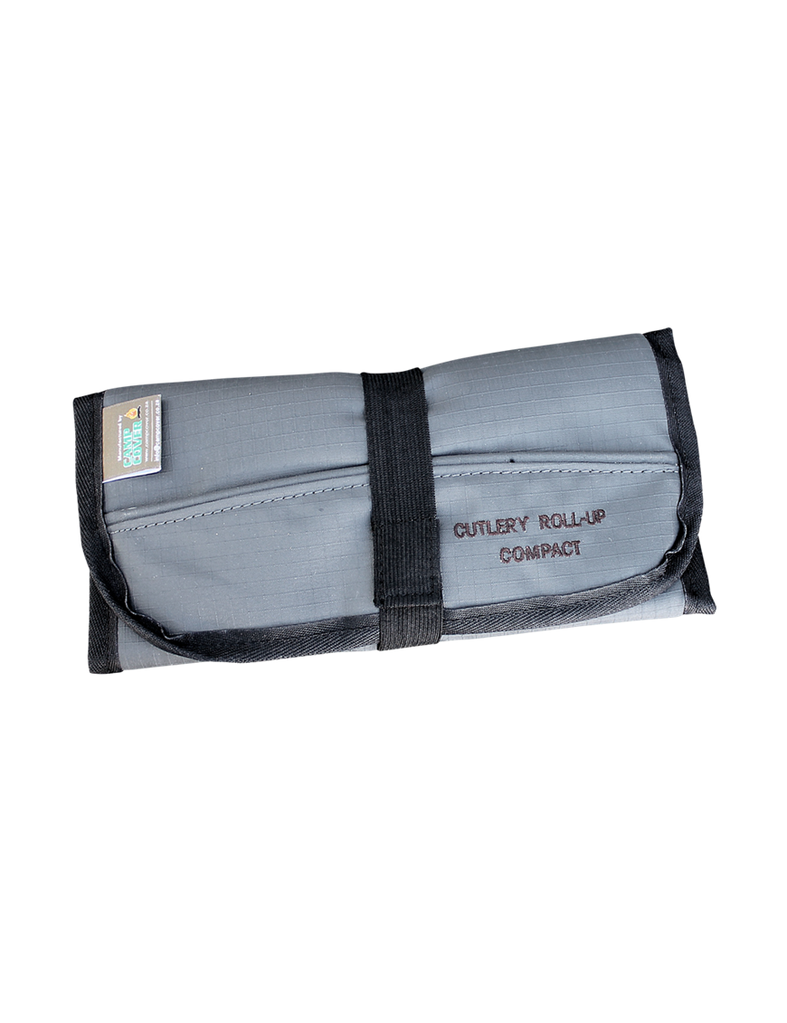 CAMP COVER CUTLERY ROLL-UP COMPACT 4-SET, CHARCOAL CAMP COVER CUTLERY ROLL-UP COMPACT 4-SET, CHARCOAL