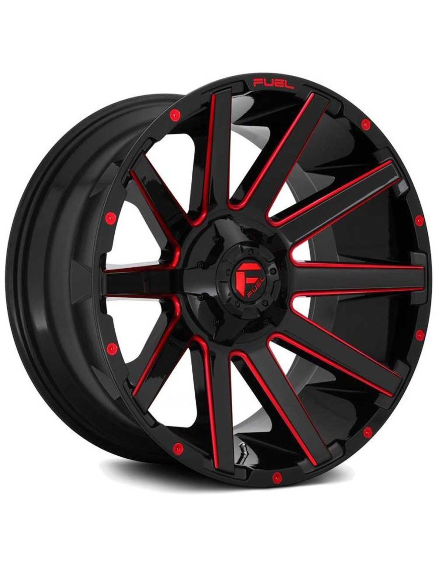 Felga aluminiowa D643 Contra Gloss Black/Candy Red Fuel