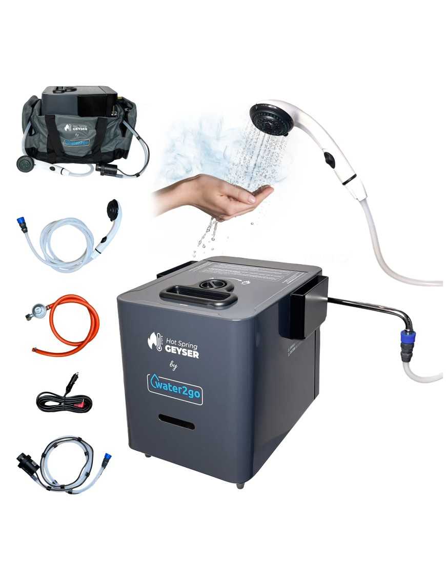 Portable Gas-Powered Tankless Water Heater with Shower