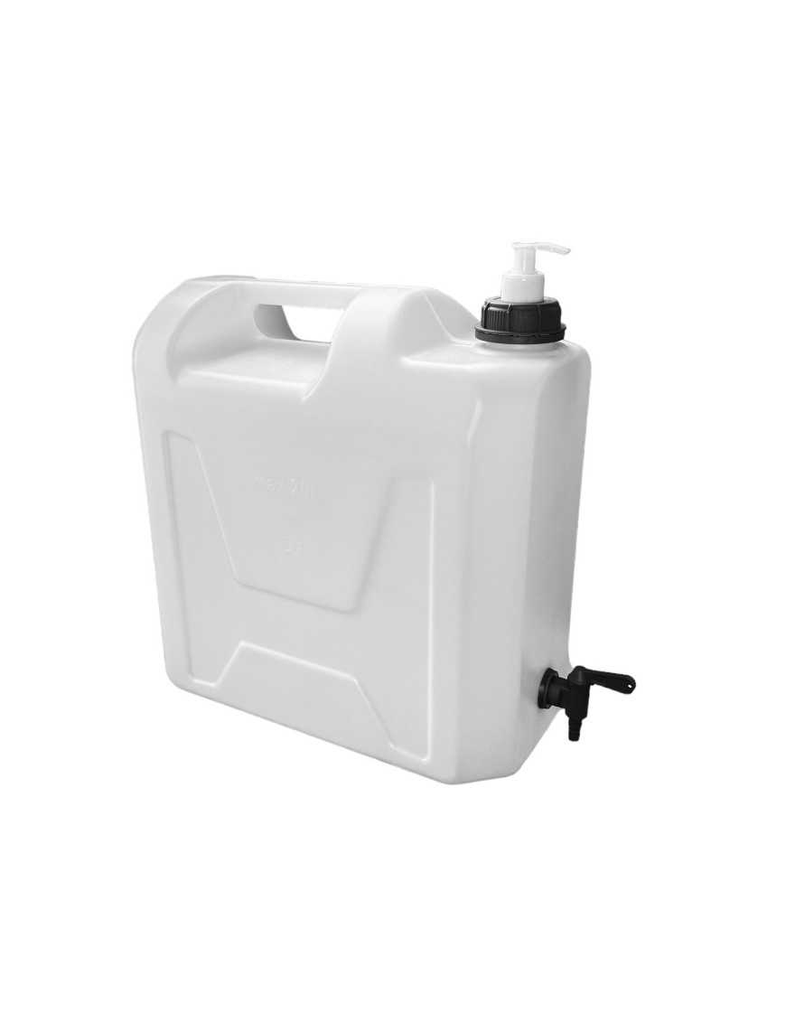 Water Container SimplyCan 20L Transparent with Plastic Tap and HEAVY DUTY Soap Dispenser