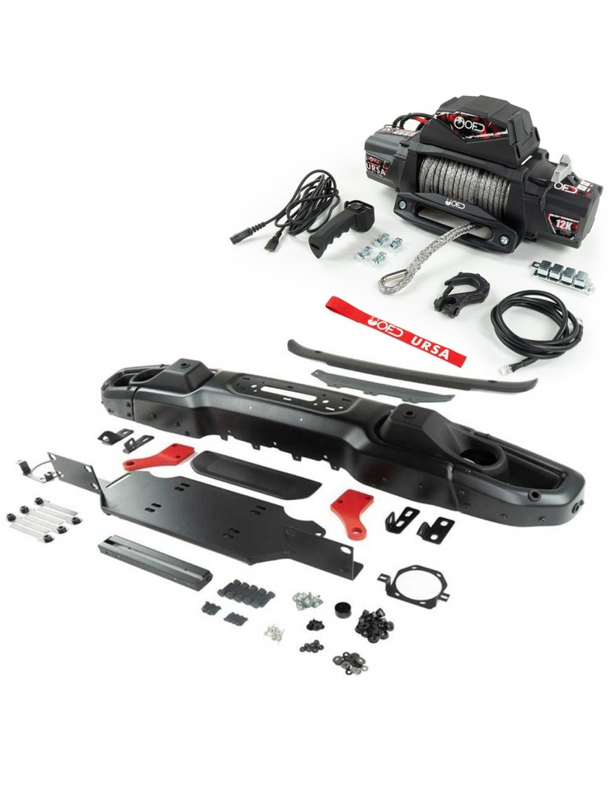 Zderzak aluminiowy przód + Wyciągarka z liną syntetyczną URSA 12500 lbs OFD