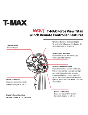 T-max Force View Titan 12V 13000lbs Winch with Synthetic Rope in Sheath