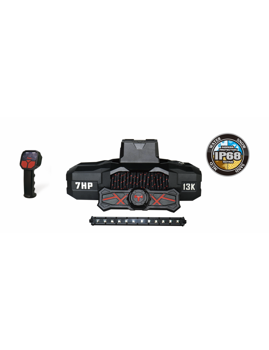 T-max Force View Titan 12V 13000lbs Winch with Synthetic Rope in Sheath