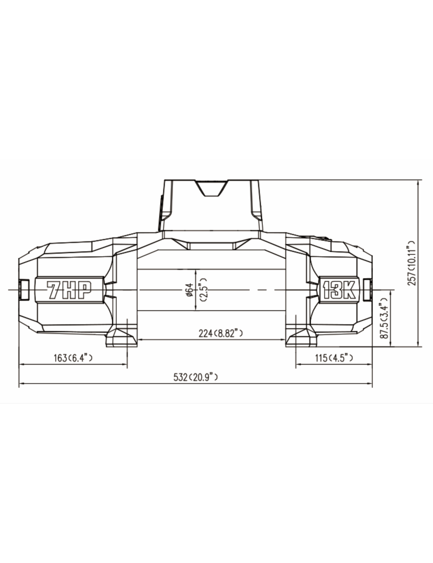 T-max Force View Titan 12V 13000lbs Winch with Synthetic Rope in Sheath