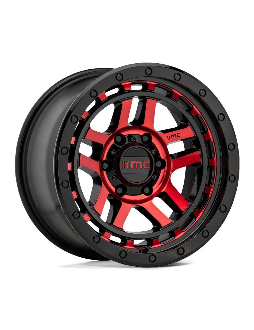 Felga aluminiowa KM540 RECON Gloss Black Machined W/ Red Tint KMC