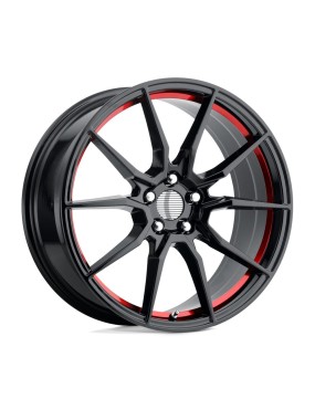 Felga aluminiowa PR193 Gloss Black Red Machined PERFORMANCE REPLICAS