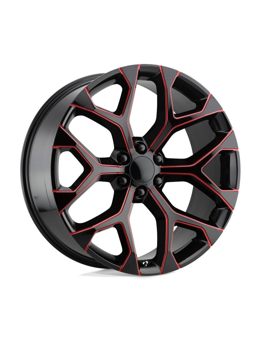 Felga aluminiowa PR176 Gloss Black Red Milled PERFORMANCE REPLICAS