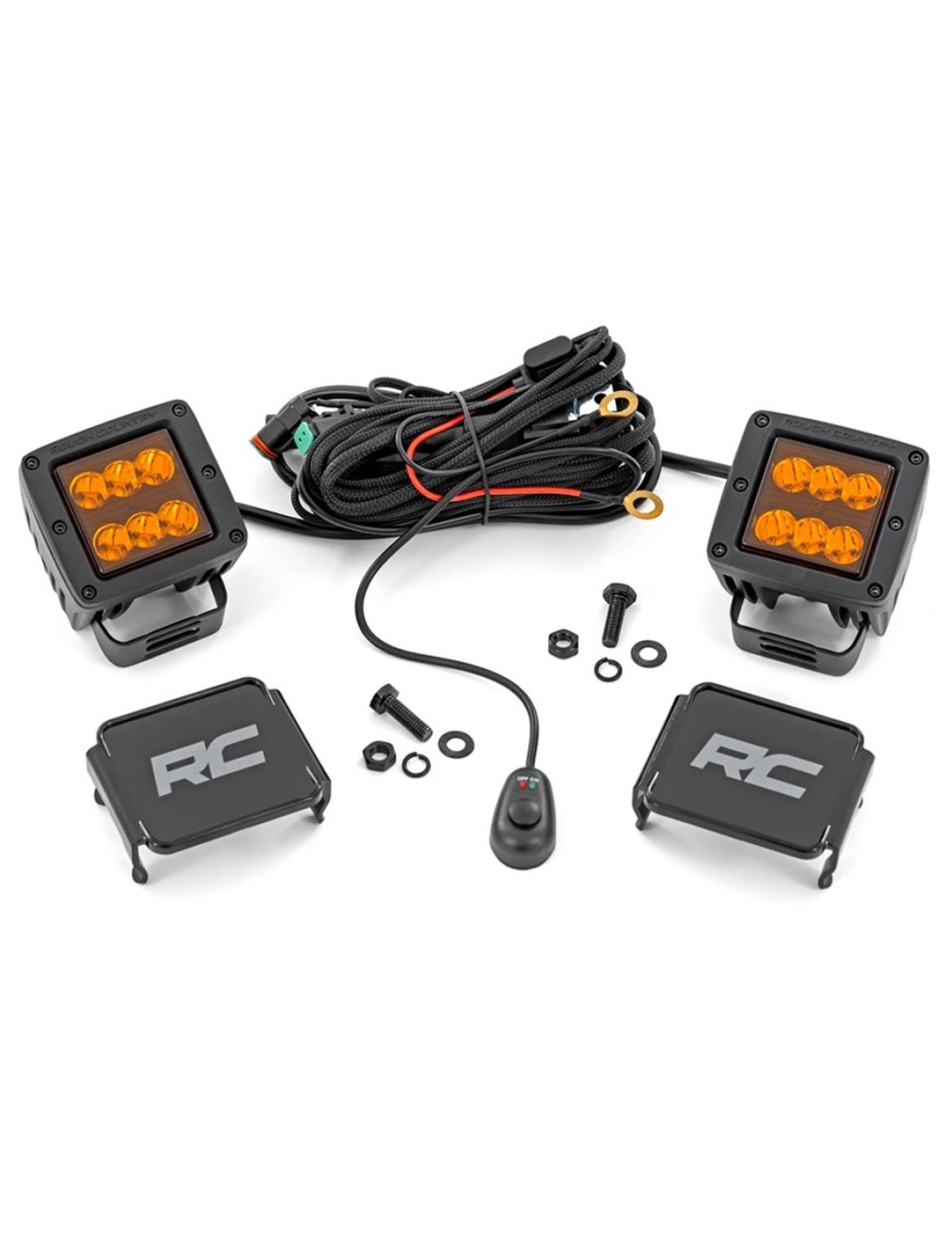 Lampy LED 2" kwadratowe amber spot Rough Country