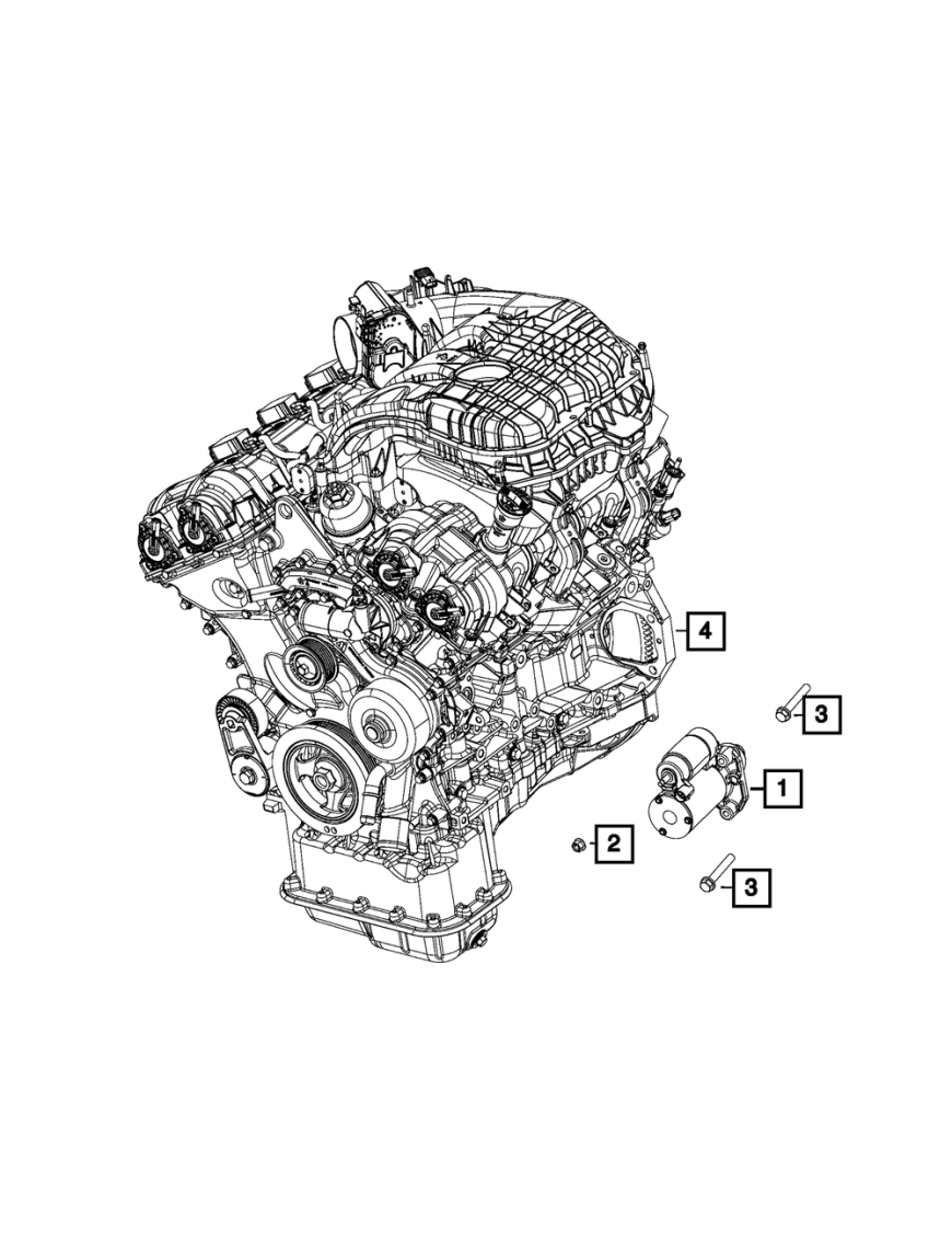 Engine Starter - Mopar (56029852AB) Jeep Wrangler JK JL 3,6