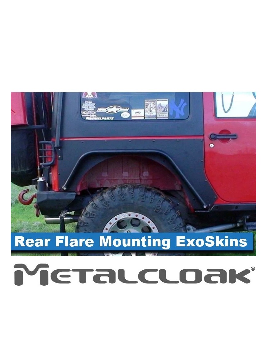Overline Rear Flare Mounting ExoSkin, Pair, JK, 2-Door