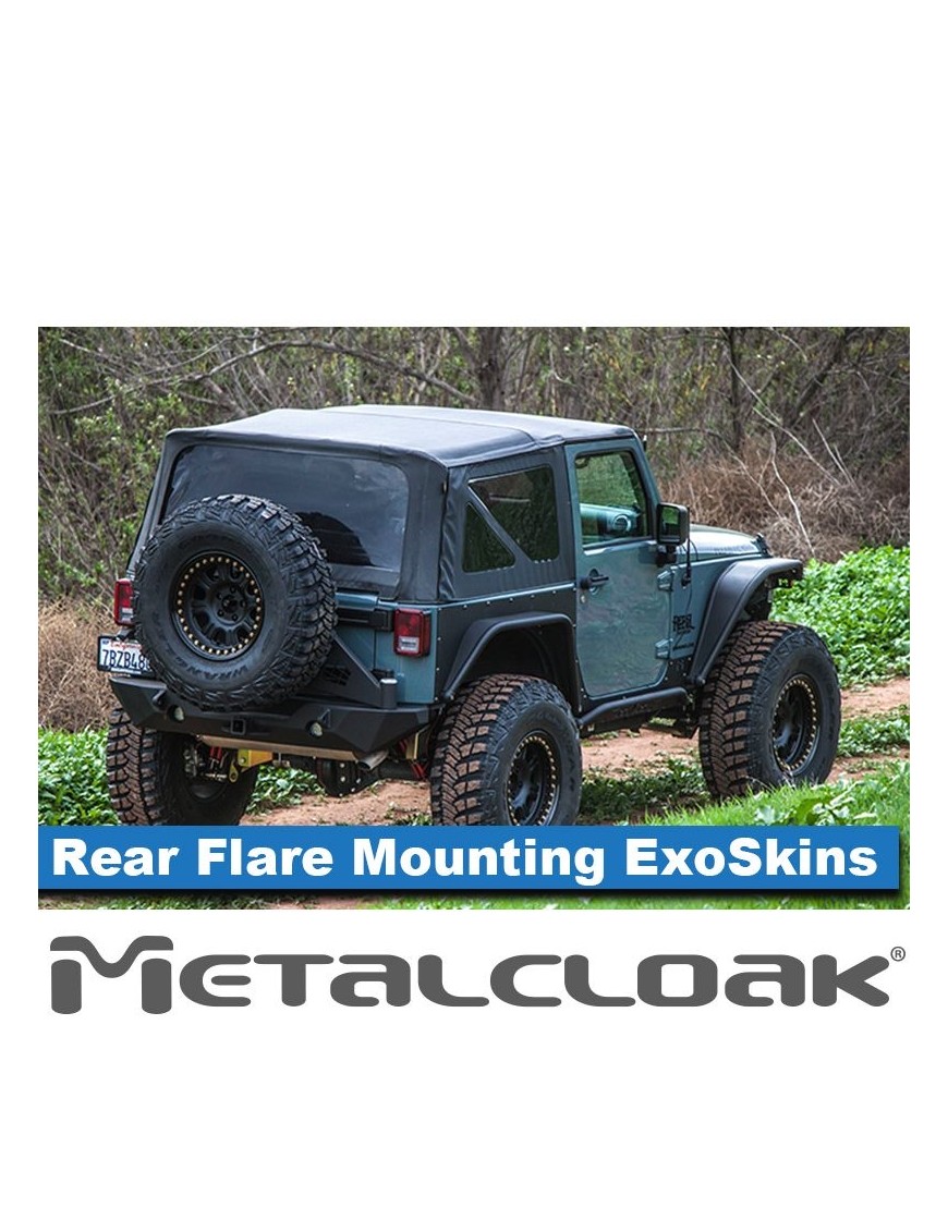 Overline Rear Flare Mounting ExoSkin, Pair, JK, 2-Door