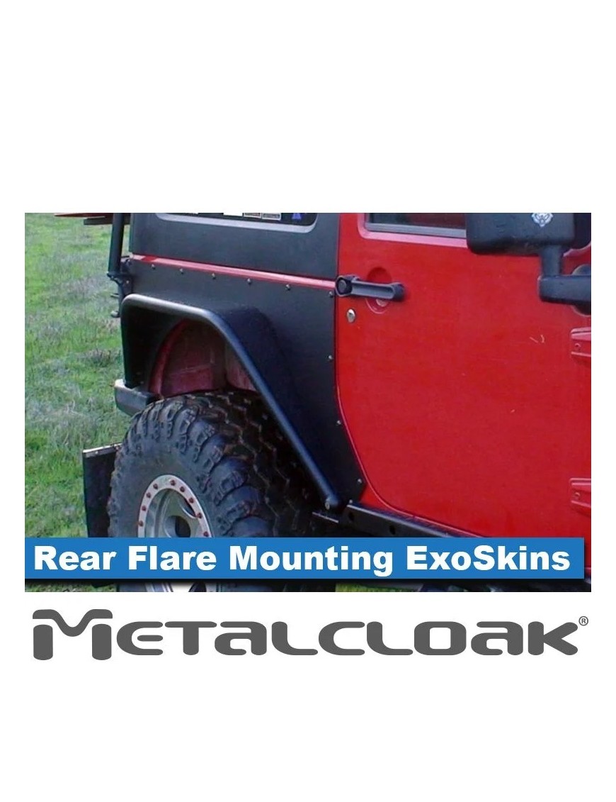 Overline Rear Flare Mounting ExoSkin, Pair, JK, 2-Door