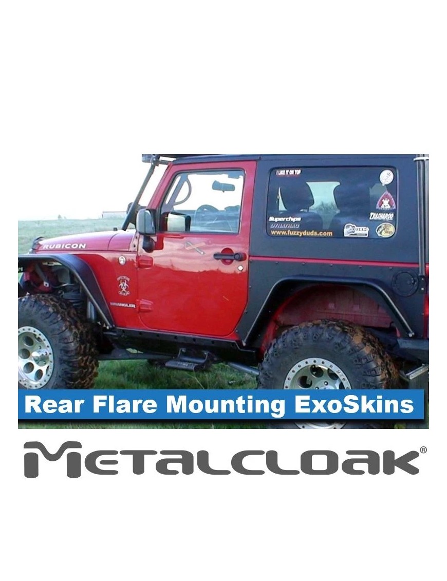 Overline Rear Flare Mounting ExoSkin, Pair, JK, 2-Door