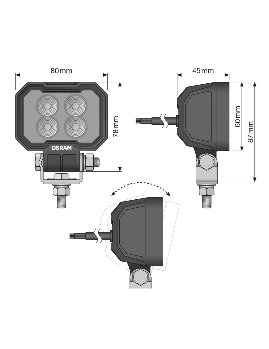 OSRAM LEDriving Rect WL VX80-WD