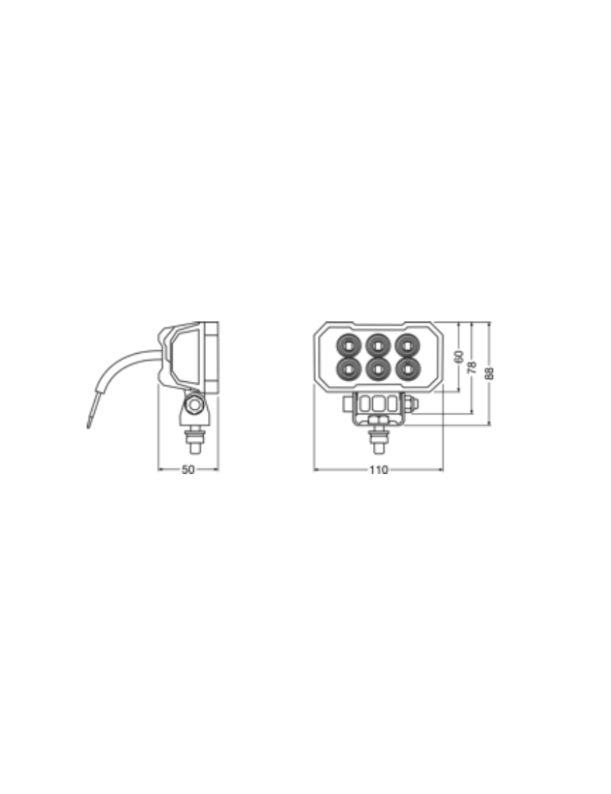 OSRAM LEDriving Rect WL VX100-WD work light