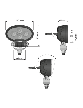 LEDriving Oval WL VX100-WD working light