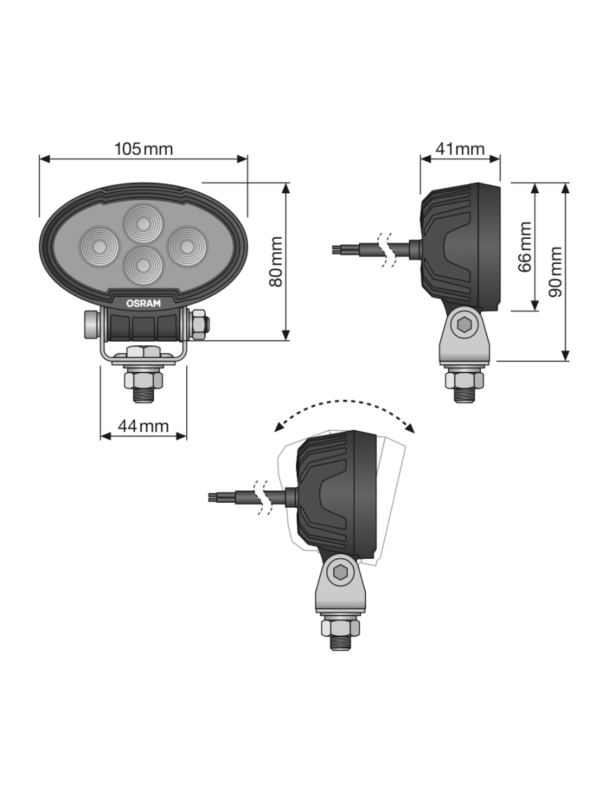 LEDriving Oval WL VX100-WD working light