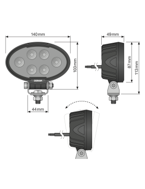 OSRAM LEDriving Oval WL VX150-WD work light