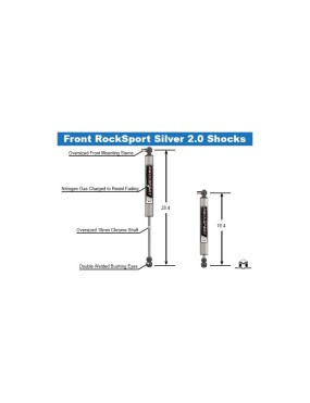 Set of Shocks Jeep Wrangler JLU 2,5-4,5" Lift Rocksport SILVER