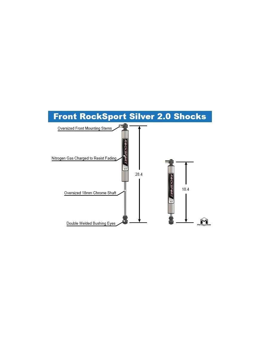 Set of Shocks Jeep Wrangler JLU 2,5-4,5" Lift Rocksport SILVER