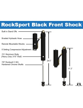 RockSport BLACK 2.5–3.5″ Lift Shock Set – Jeep Wrangler JL / Gladiator
