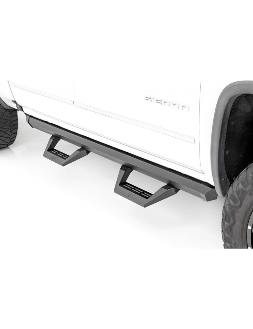 Progi, stopnie boczne regulowane aluminiowe Rough Country SRX2 Crew Cab