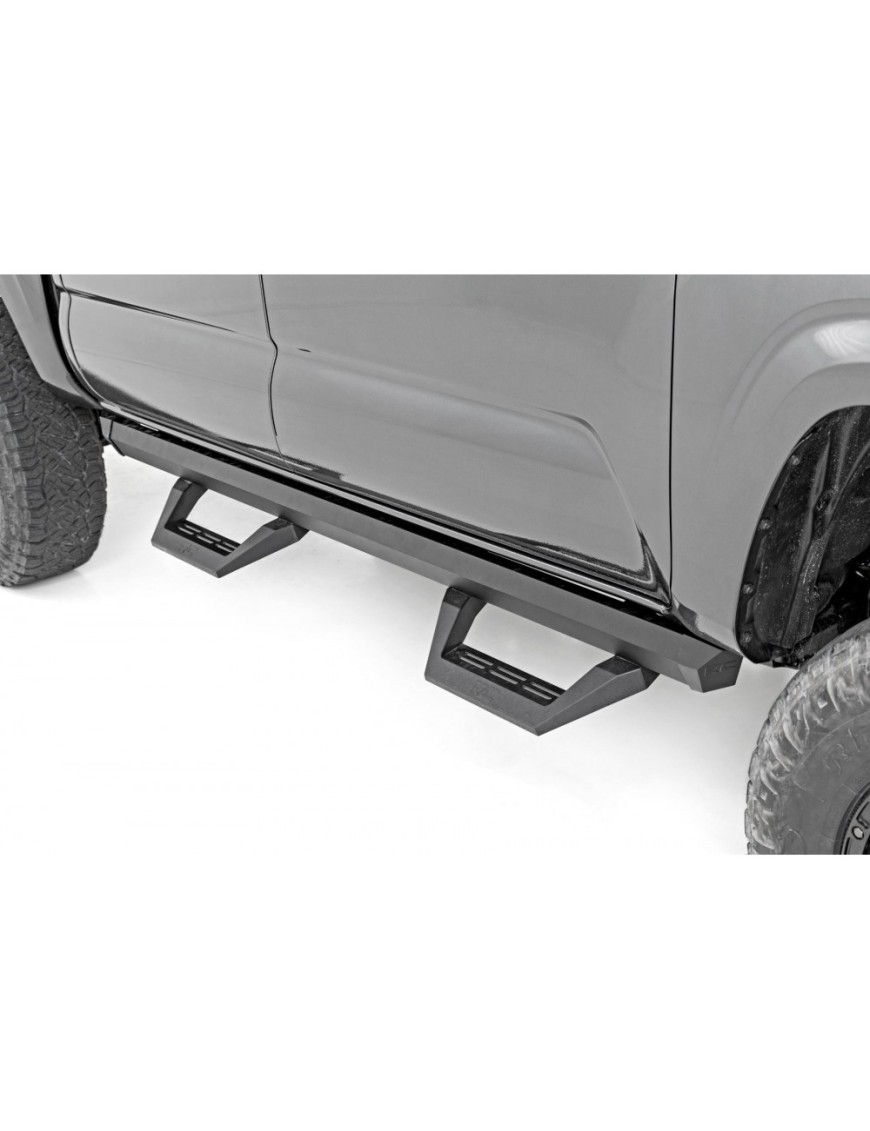 Progi, stopnie boczne regulowane aluminiowe Rough Country SRX2 Double Cab
