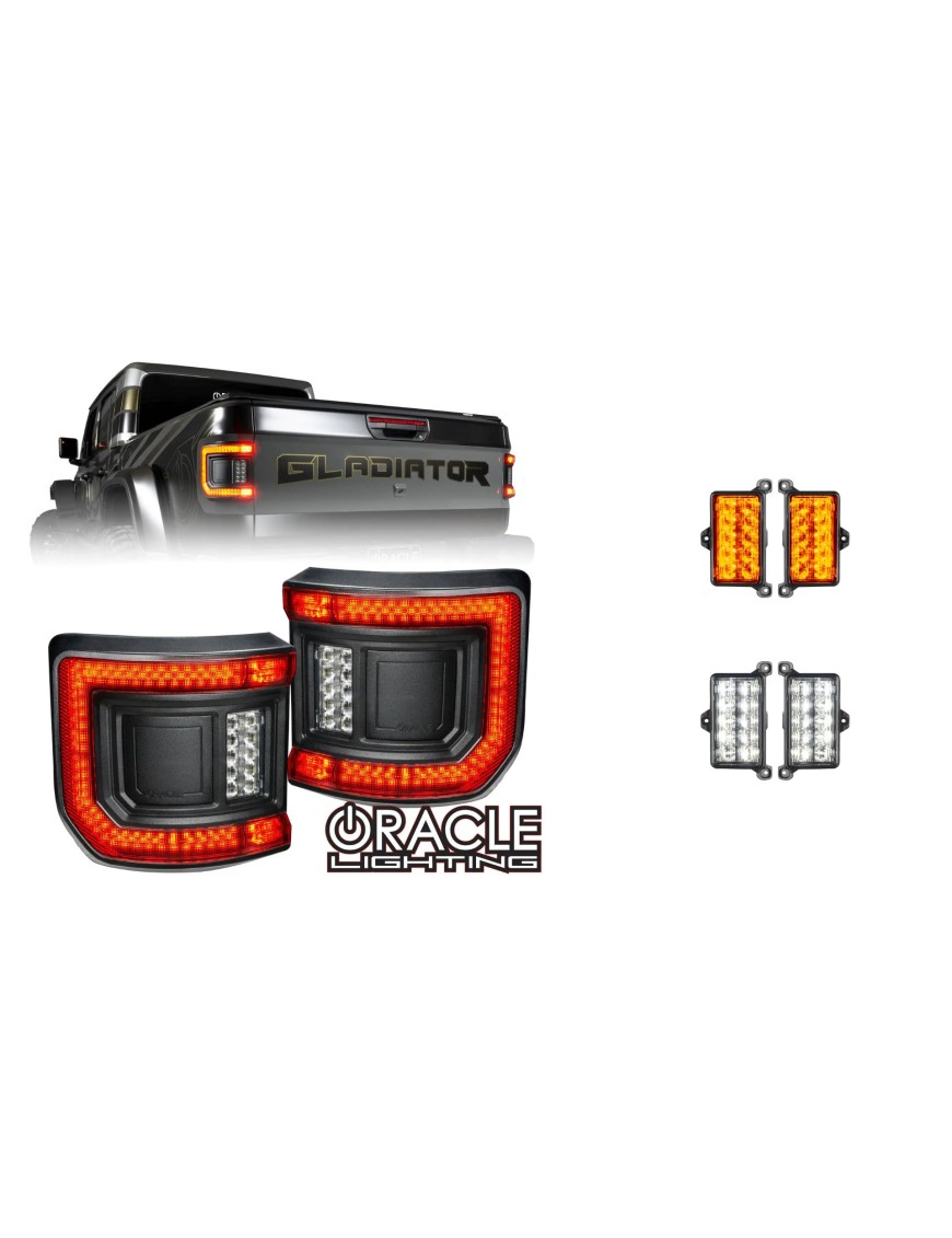 ORACLE Lighting – Flush LED Tail Light Kit + Dual-Function Amber/White Reverse Module for Jeep Gladiator JT ORACLE Lighting – Flush LED Tail Light Kit + Dual-Function Amber/White Reverse Module for Jeep Gladiator JT