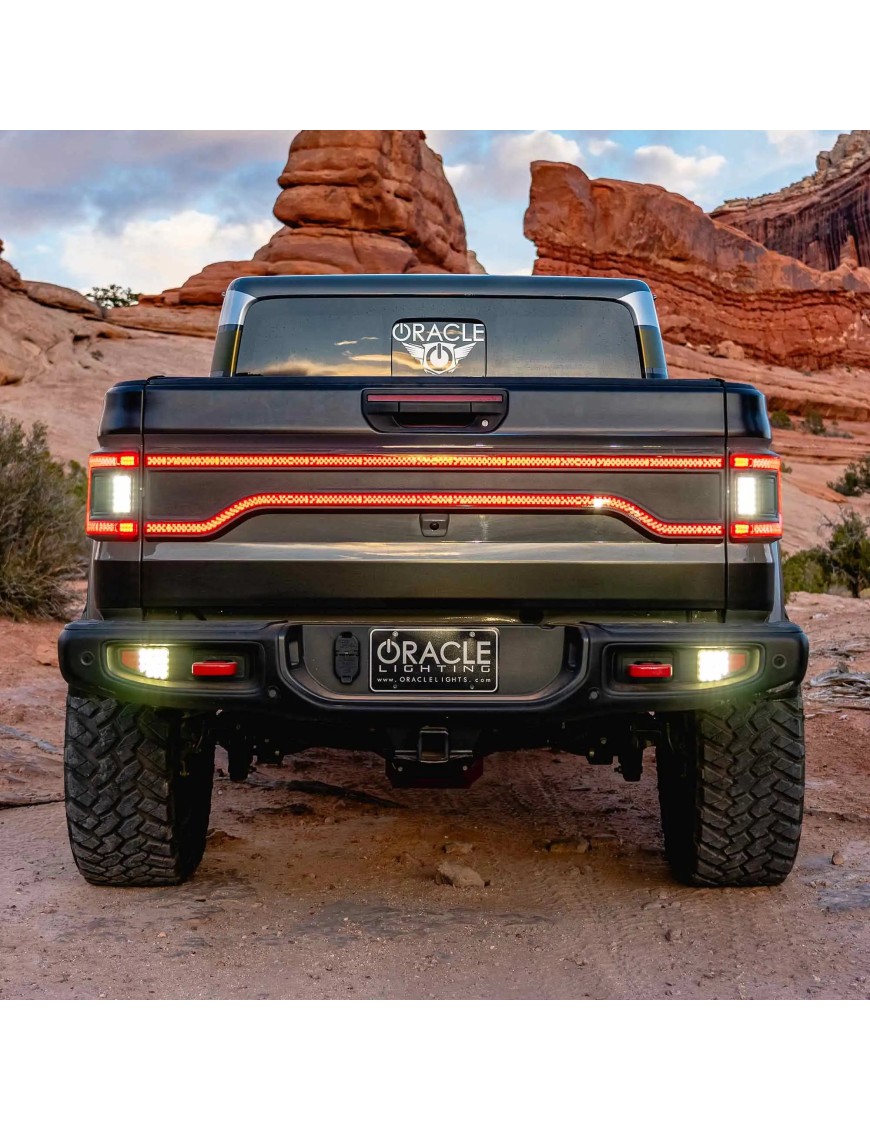 ORACLE Lighting – Flush LED Tail Light Kit + Dual-Function Amber/White Reverse Module for Jeep Gladiator JT