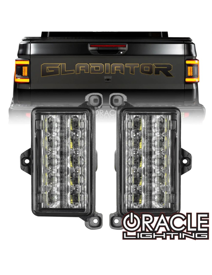 ORACLE Lighting – Flush LED Tail Light Kit + Dual-Function Amber/White Reverse Module for Jeep Gladiator JT