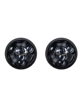 7” LED Headlights – Set of 2 | Low Beam, High Beam & DRL | E4 | 12–24 V | Black