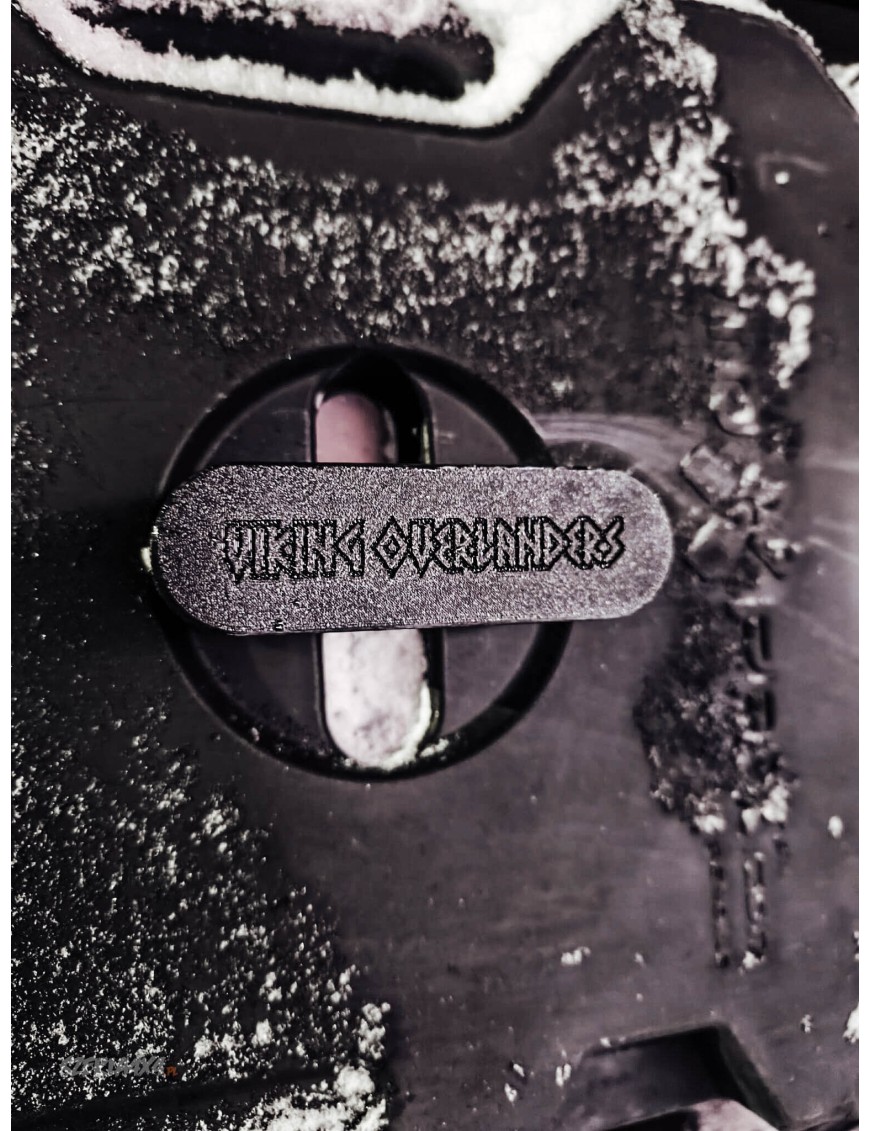 The Viking Overlanders lock cover for the Rotopax LOX Pack Mount