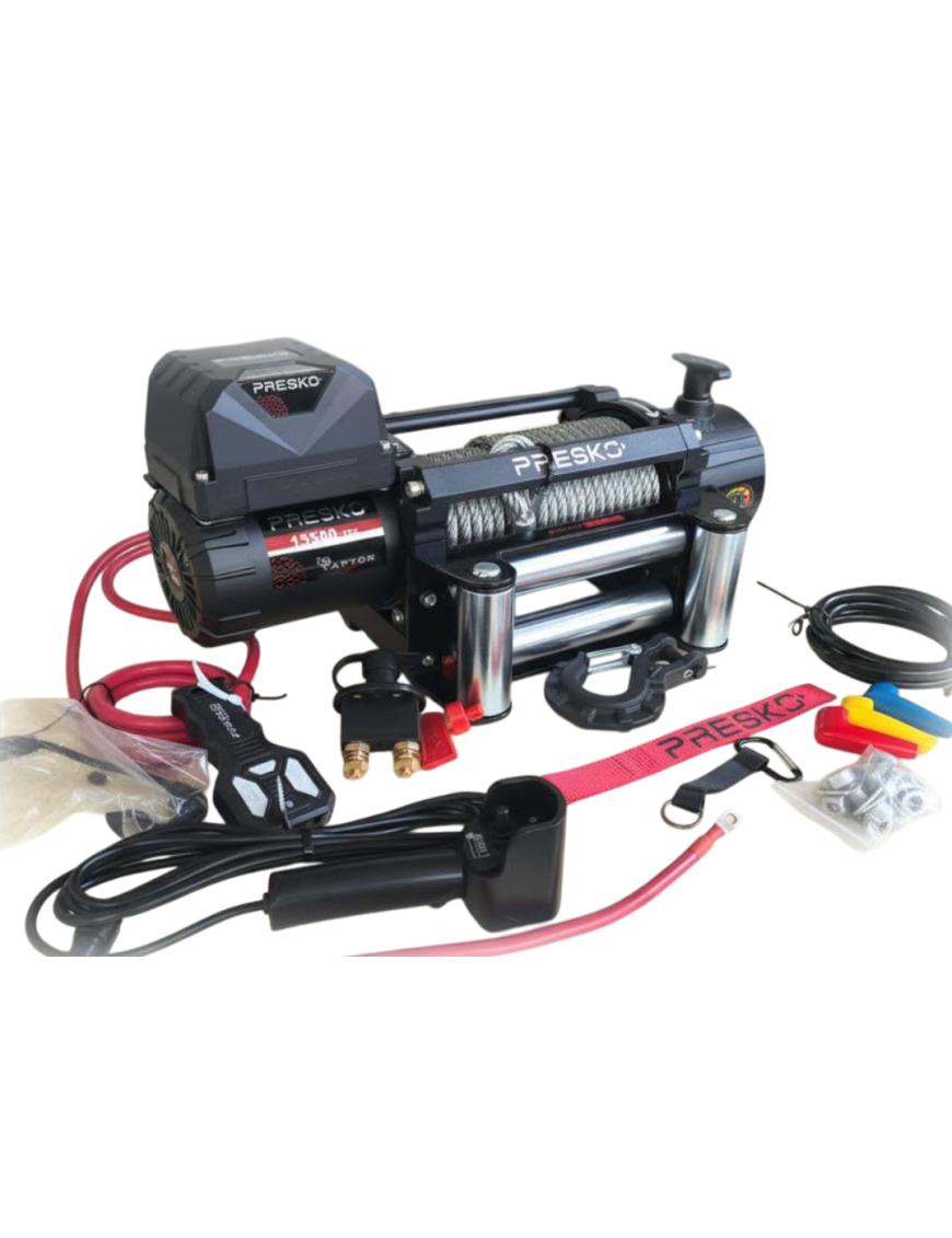 Presko Raptor 13500lbs Winch – Synthetic Rope | 12V | 6130 kg Pulling Capacity