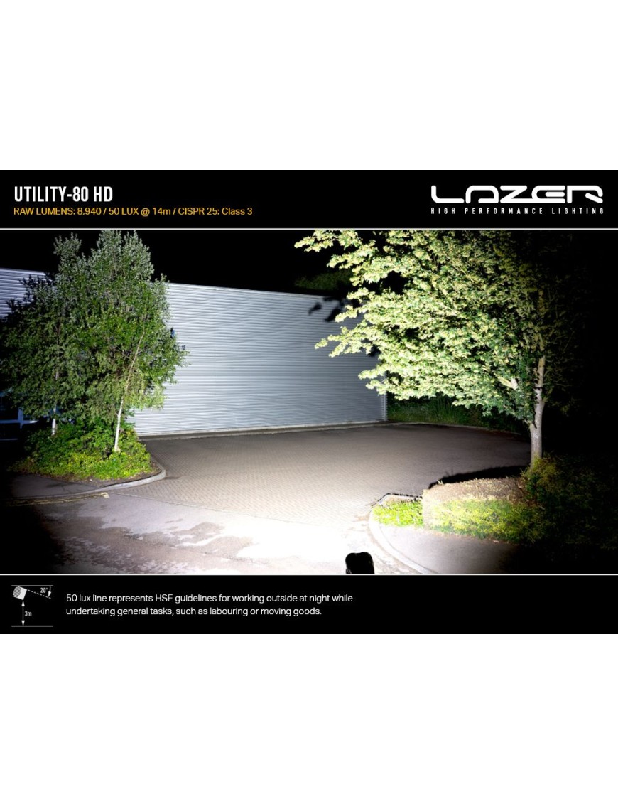 Lazer Utility-80 HD 80W LED Work Light 5000K