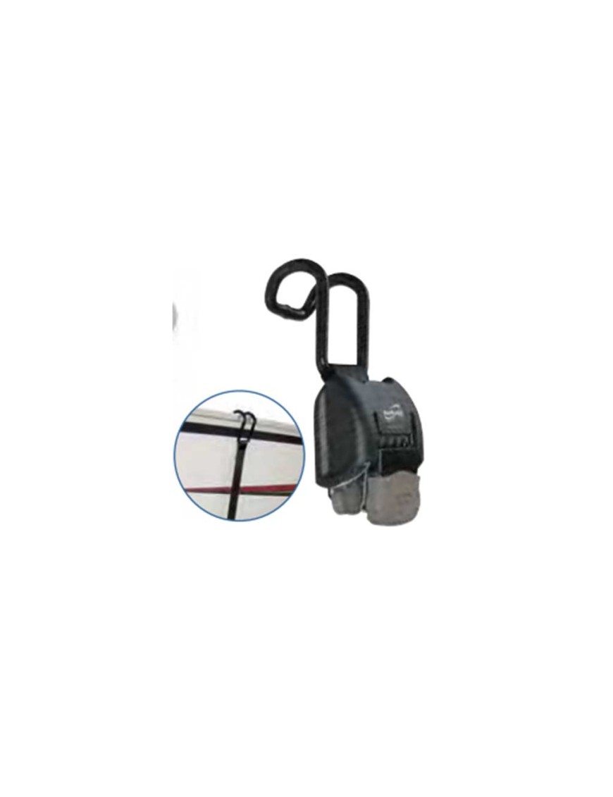 self-retracting boat gunwale tie down strap