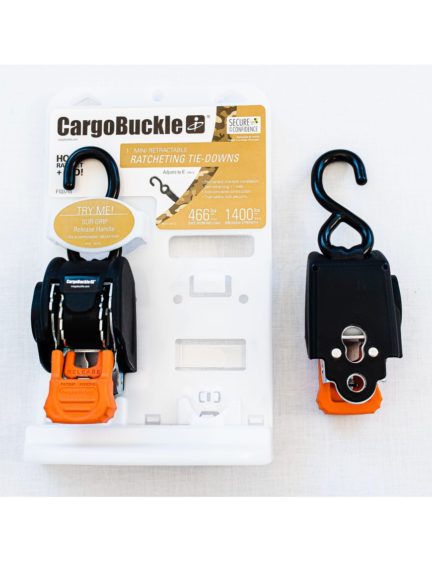 mini self-retracting tie down strap 2.5 cm