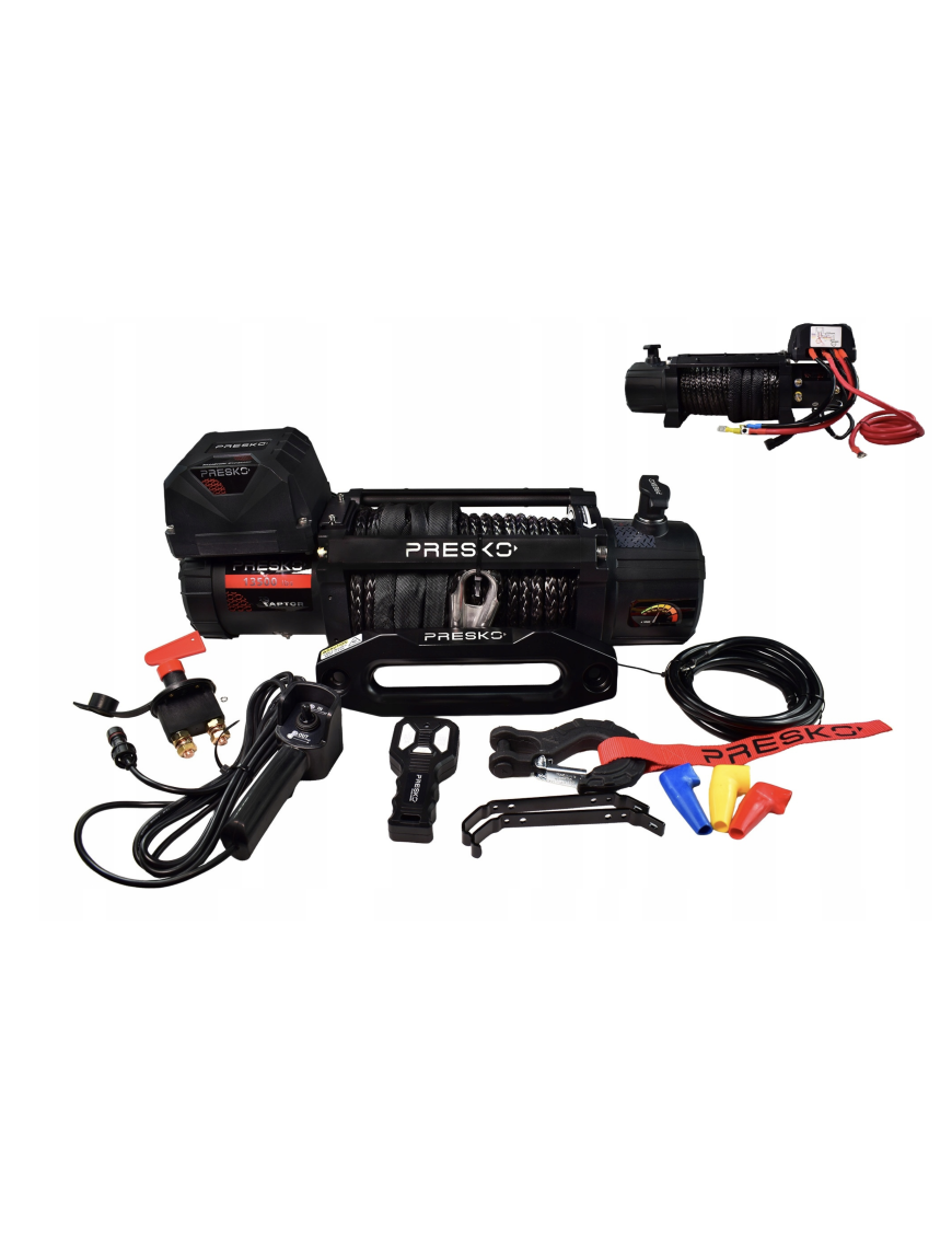 Presko Raptor 13500lbs Winch – Synthetic Rope | 12V | 6130 kg Pulling Capacity