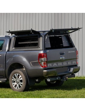 Aluminum hardtop for Jeep Gladiator 2021+ designed for pickup bed enclosure.