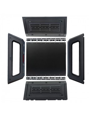 Aluminum hardtop for Jeep Gladiator 2021+ designed for pickup bed enclosure.