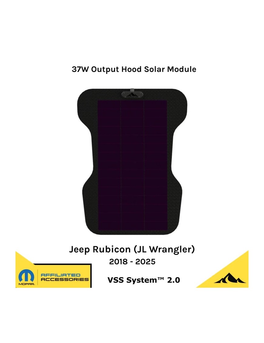 Cascadia 4x4 CHF155 Hood Solar Panel | Jeep JL & JT Rubicon 37W