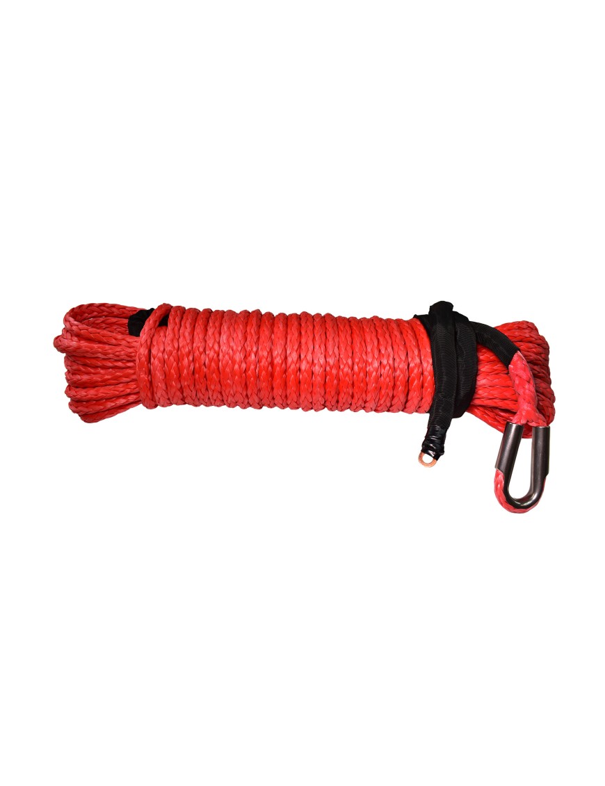 PRESKO XIN011-12mmx25M-R – 12 mm × 25 m UHMWPE Synthetic Winch Rope, Red